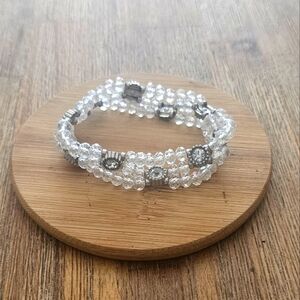 Vintage Charming Stretch Crystal Beads Rhinstone Bracelet.